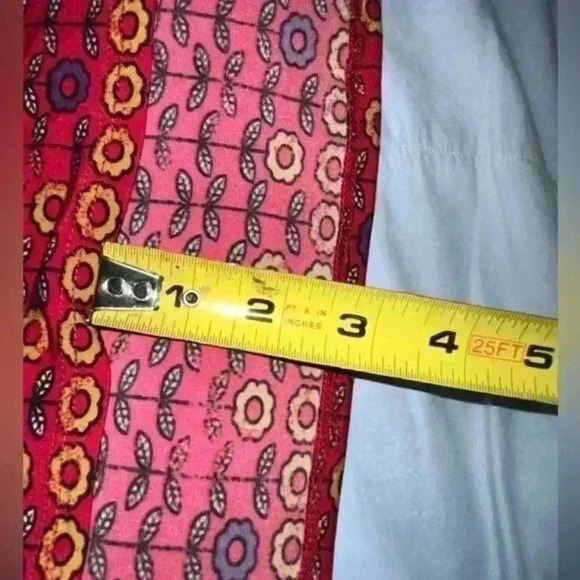 Lularoe Size large Red floral azure A-line skirt with yoga waist band. NWT-silky - Picture 3 of 9